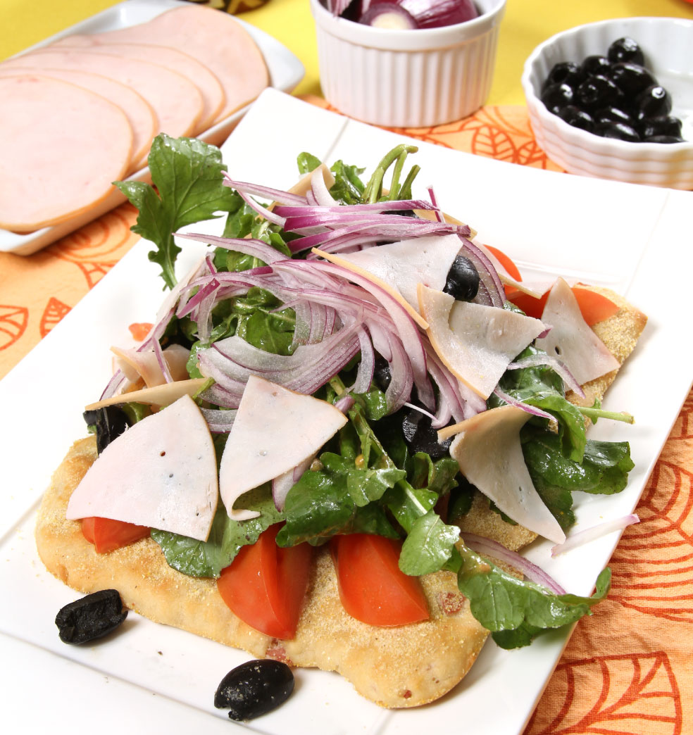 Focaccia de jamón a la mediterránea