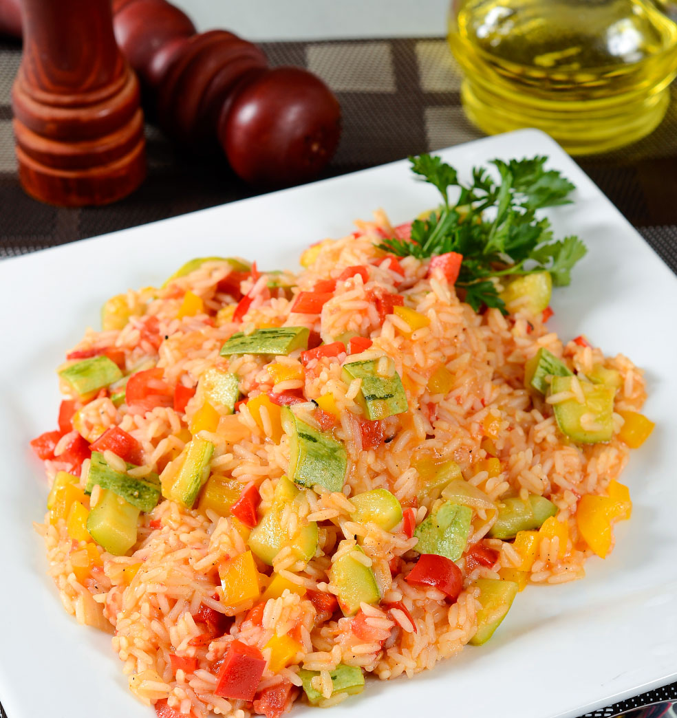 Guisado de arroz basmati y verduras