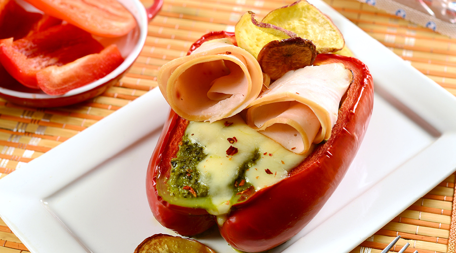 Locotes rellenos de jamón cocido de pollo y espinaca