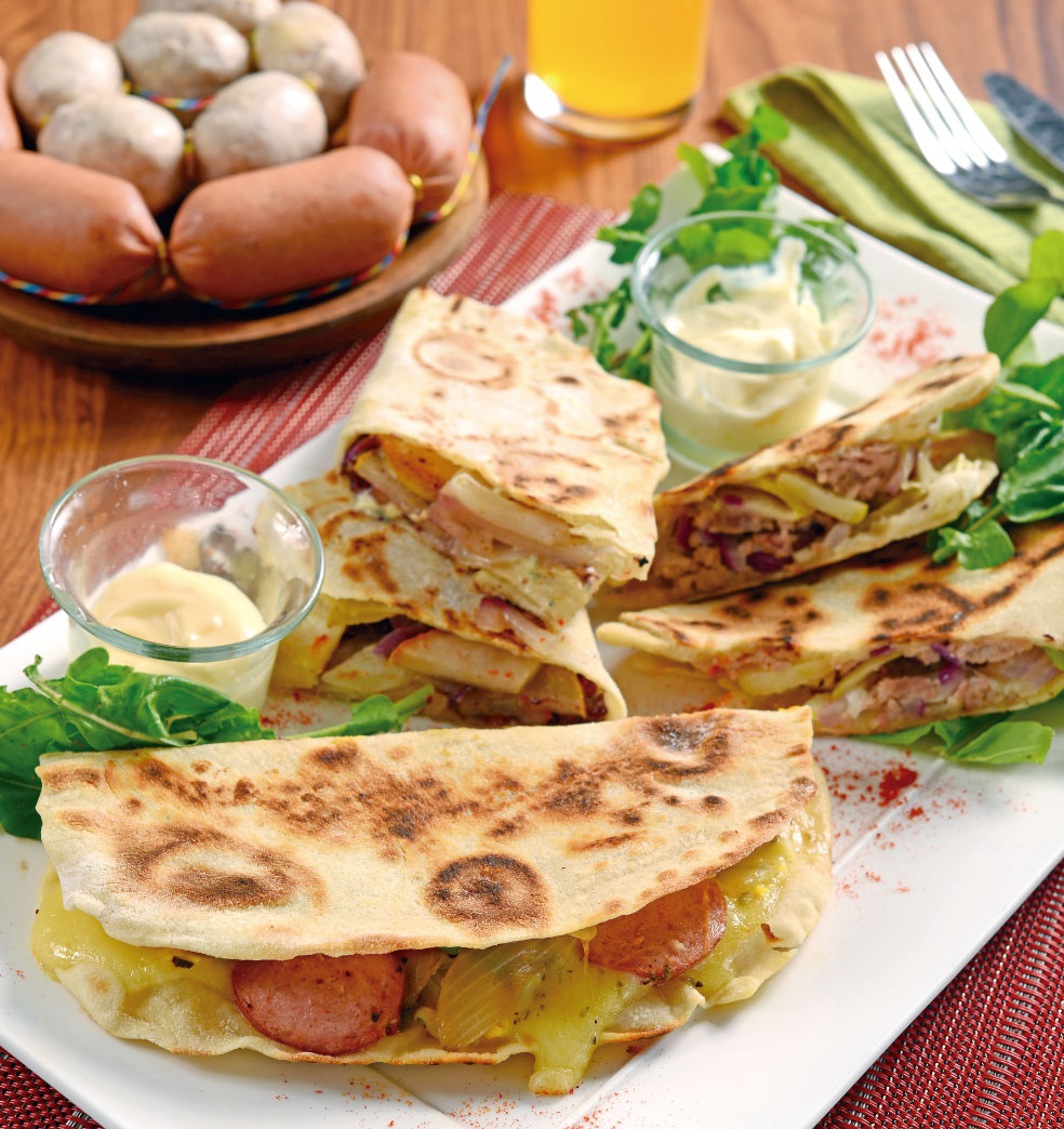 Mixtos de chorizos y pan pita