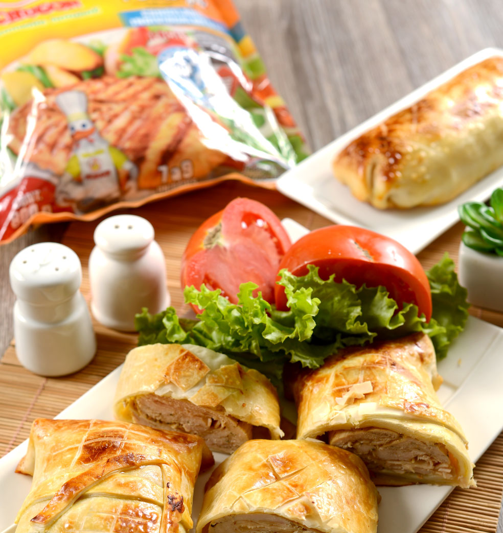 Pechuga rellena y envuelta