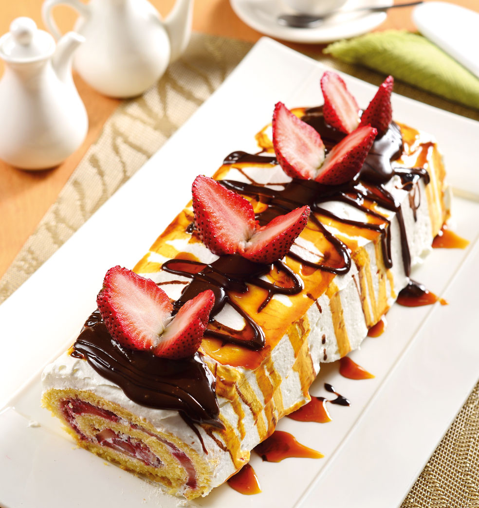 Pionono con chantilly light y frutillas