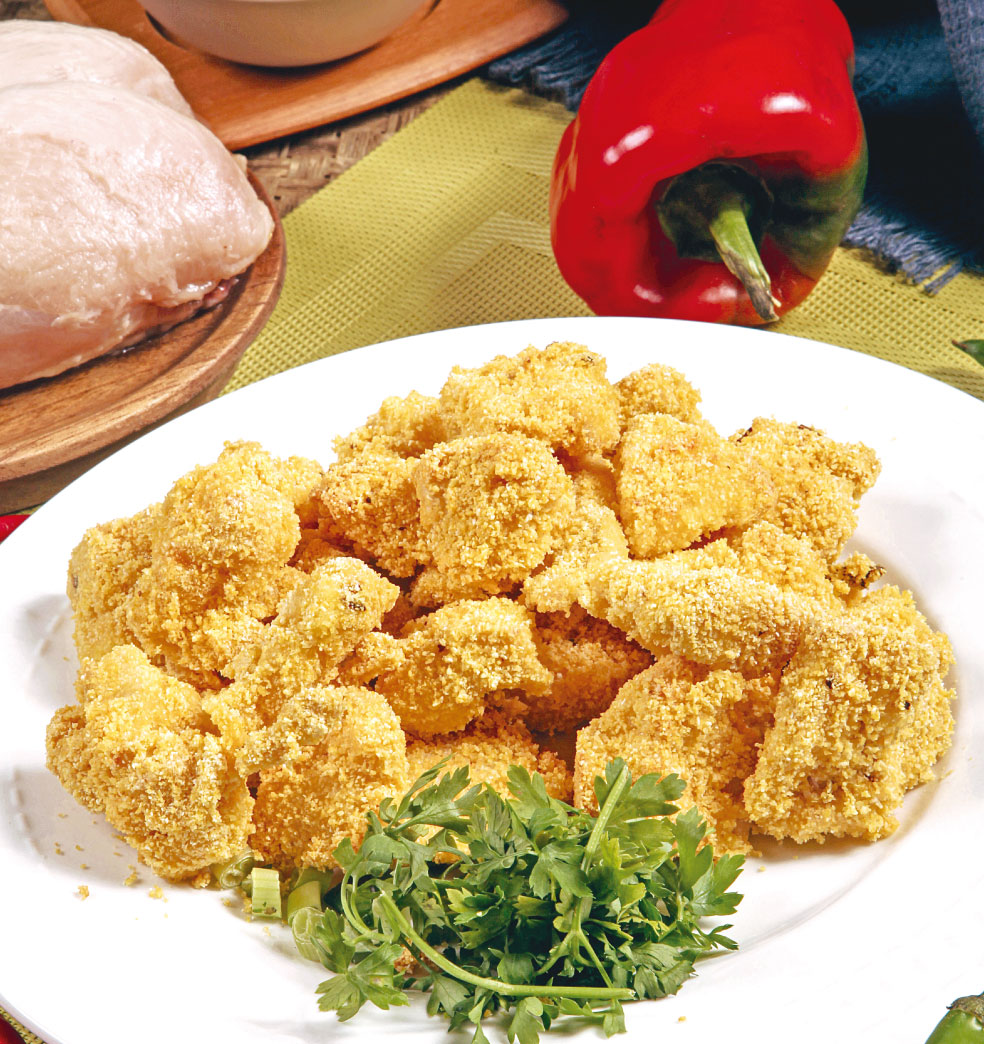 Pollo rebozado con salsa picante