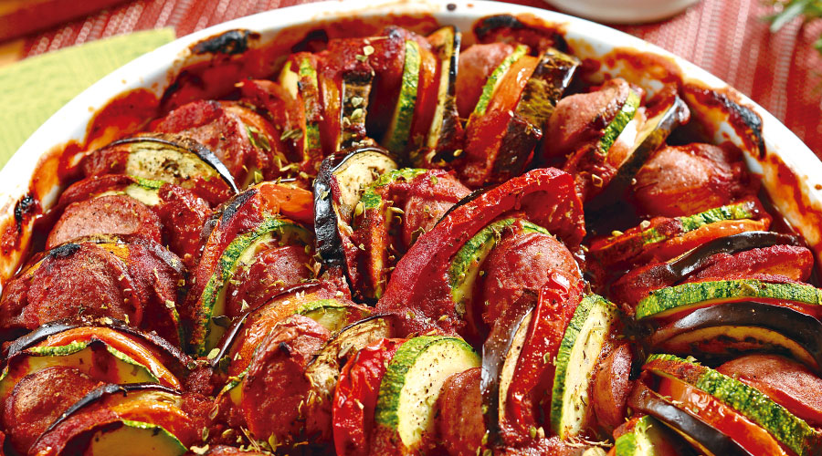 Ratatouille con chorizos