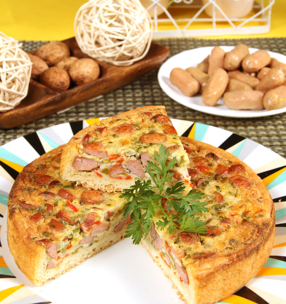 Tarta de chorizos smokis y vegetales